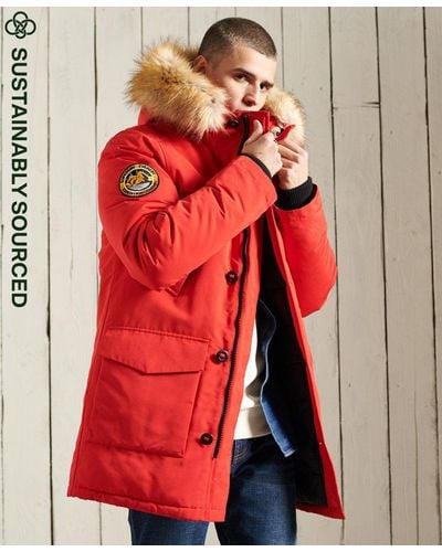 Red Parka coats for Men | Lyst