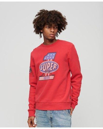 Superdry Stars & Stripes Graphic Crew Sweatshirt - Red