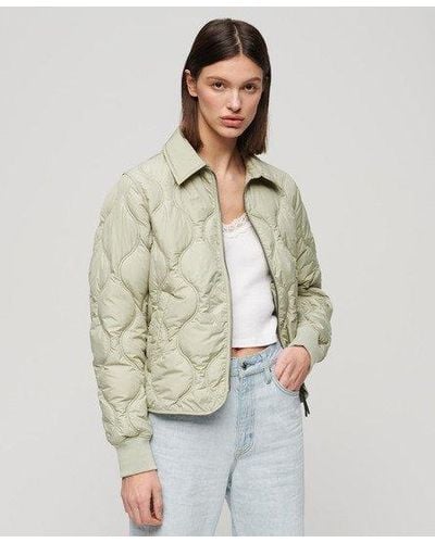 Superdry Ladies Lightweight Quilted Studios Cropped Liner Jacket - Natural