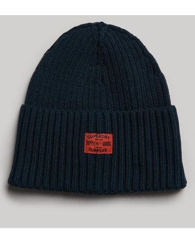 Superdry Workwear Knitted Beanie - Blue