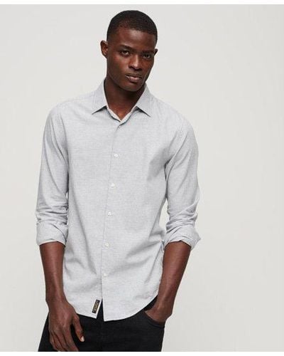 Superdry Long Sleeve Cotton Smart Shirt - Gray