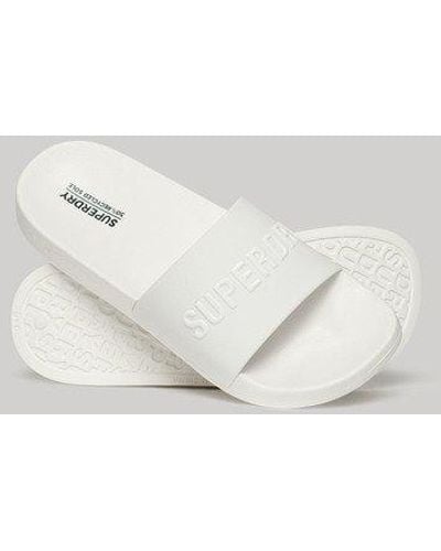 Superdry Sandales de piscine à logo véganes - Blanc