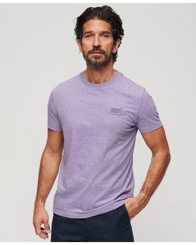 Superdry Classic Embroidered Organic Cotton Essential Logo T-shirt - Purple