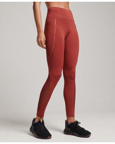 Superdry Sport Active Mesh Full Length Tight leggings - Red