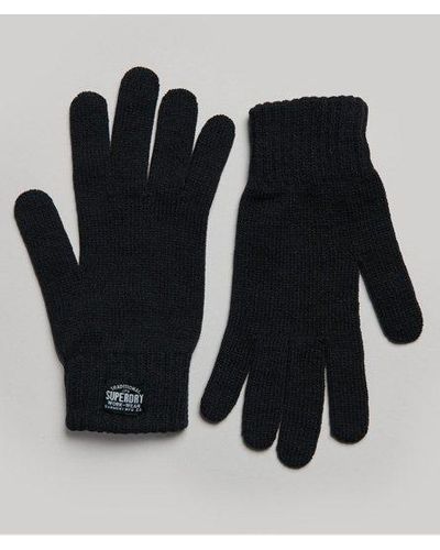 Superdry Klassieke Gebreide Handschoenen - Zwart