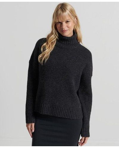Superdry Studios Chunky Roll Neck Sweater - Black