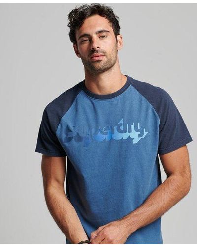 Superdry Vintage Shadow Raglan T-shirt - Blauw