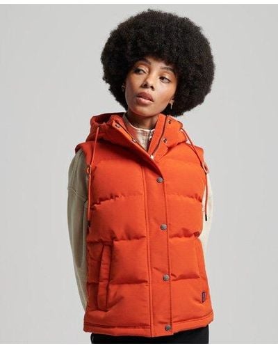 Superdry Vintage Hooded Everest Gilet - Orange