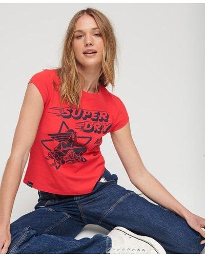 Superdry Roller Disco T-shirt - Rood