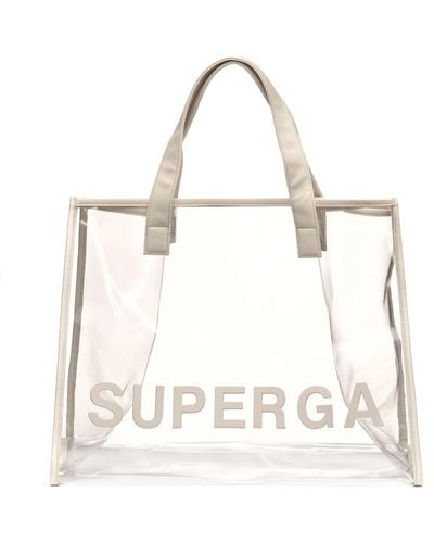 Superga TRANSPARENT SHOPPING BAG - Bianco