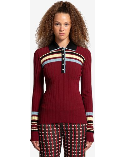Wales Bonner Wander Knit Top - Red