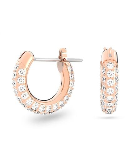 Swarovski Stone Hoop Earrings - Pink