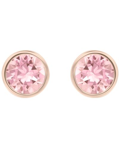 Swarovski Solitaire Stud Earrings - Pink