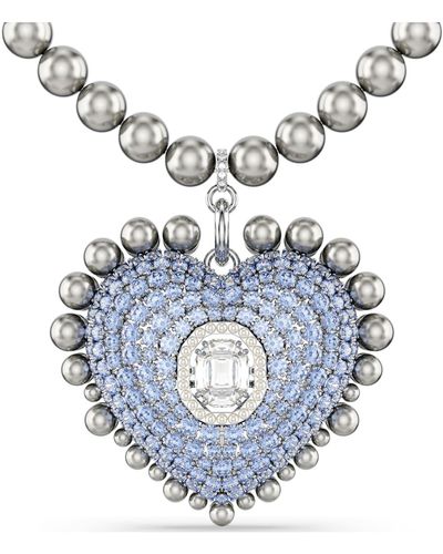 Swarovski Pendente hyperbola, crystal pearls, cuore - Blu