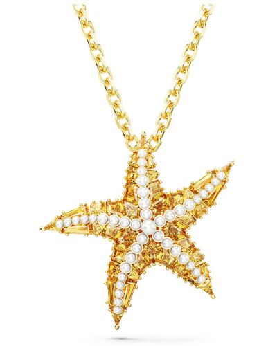 Swarovski Pendente idyllia, crystal pearls, stella marina, tono dorato, placcato - Metallizzato