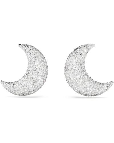Swarovski Luna Clip Earrings - White