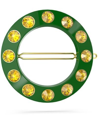 Swarovski Fermaglio, taglio tondo, forma rotonda - Verde