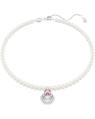 Swarovski Colgante idyllia, tallas mixtas, crystal pearls, caracola - Blanco