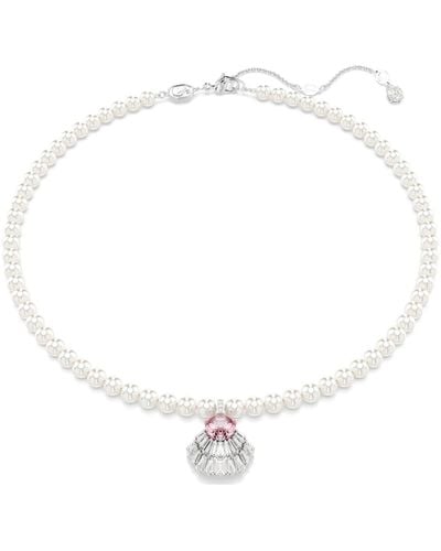 Swarovski Pendentif idyllia, tailles diverses, crystal pearls, coquillage - Blanc