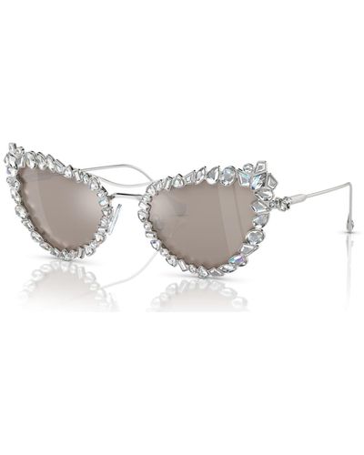 Swarovski Sonnenbrille, statement, katzenaugen-form, sk7011el - Weiß