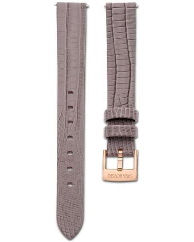 Swarovski Cinturino per orologio 13mm, pelle con impunture - Grigio