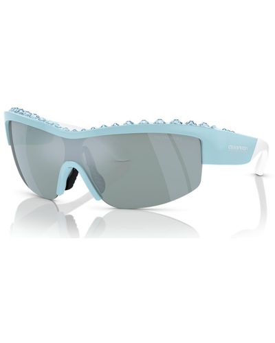 Swarovski Gafas de sol, forma de máscara, sk1126 el - Azul