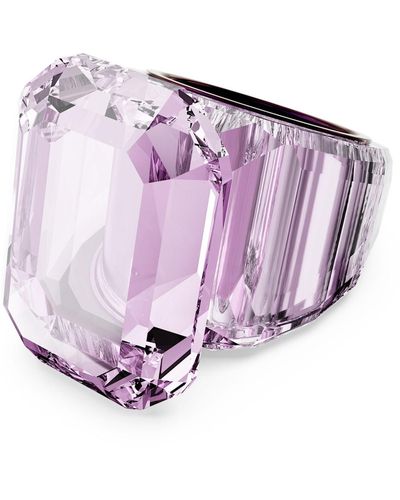 Swarovski Anello cocktail lucent, taglio ottagonale - Viola