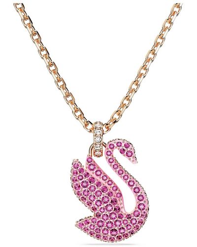 Swarovski Iconic Swan Pendant - Pink