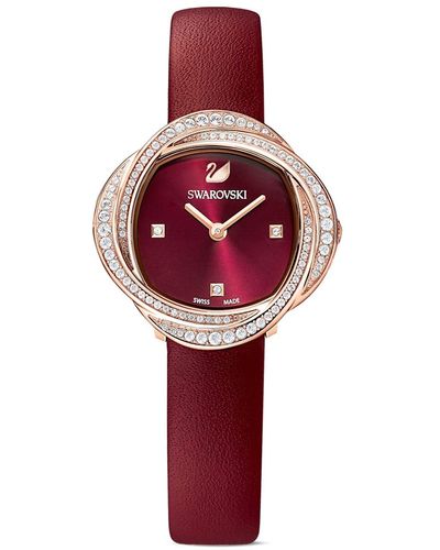 Swarovski Crystal Flower Watch - Red