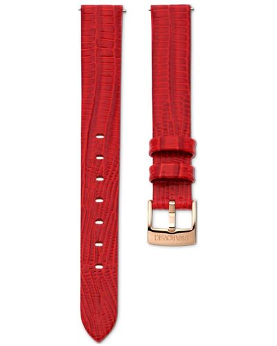 Swarovski Cinturino per orologio 13mm, pelle con impunture - Rosso