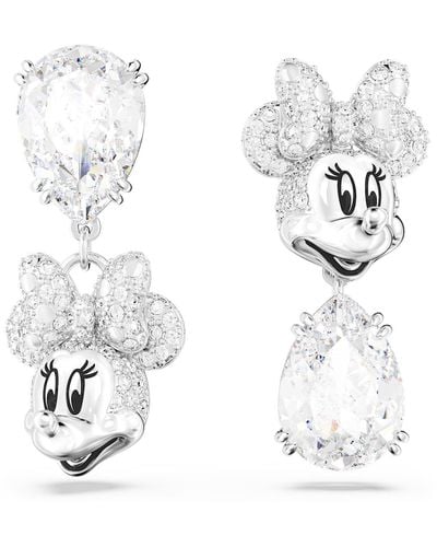 Swarovski Disney Minnie Mouse Drop Earrings - White