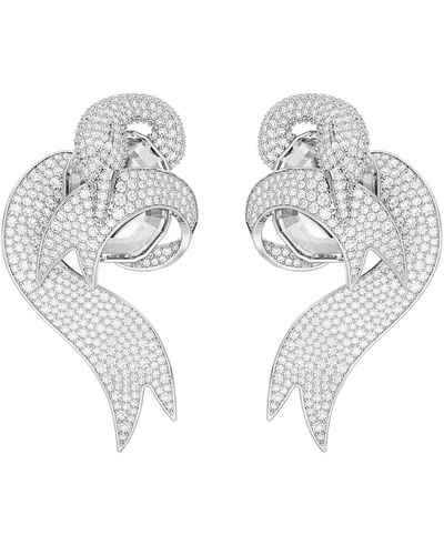 Swarovski Fashion Swan Clip Earrings - Metallic