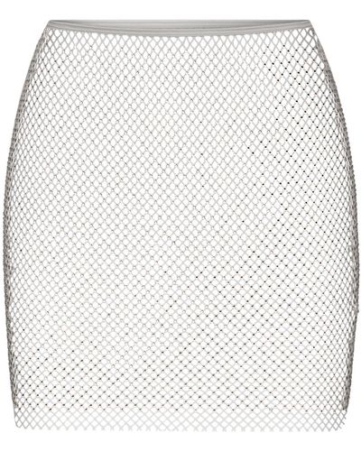 Swarovski X Skims Stretch Net Mini Skirt - White