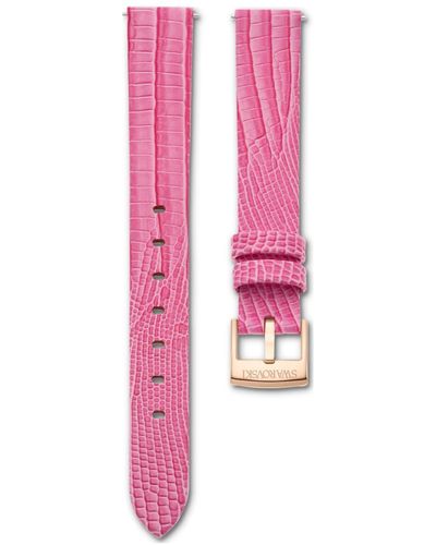 Swarovski Cinturino per orologio 13mm, pelle con impunture - Rosa