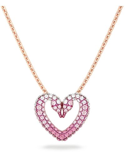 Swarovski Pendente una, cuore, piccolo - Rosa