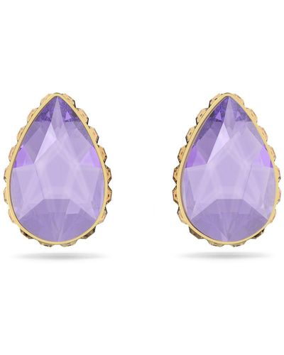 Swarovski Pendientes de botón orbita - Morado