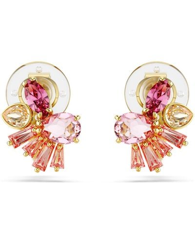 Swarovski Gema Clip Earrings - Pink