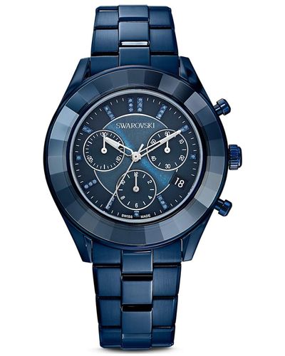 Swarovski Reloj octea lux sport, fabricado en suiza, brazalete de metal - Azul