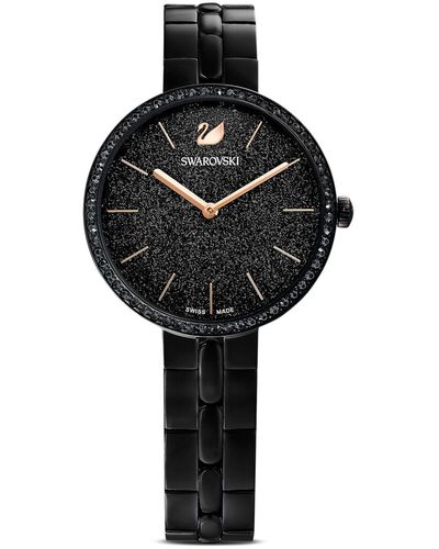 Swarovski Reloj cosmopolitan, fabricado en suiza, brazalete de metal - Negro