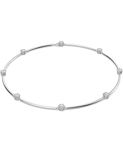 Swarovski Constella All-around Necklace With White Circle Cut Crystals On A Rhodium Finish Setting - Metallic