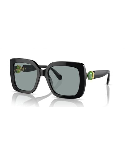 Swarovski Sonnenbrille, übergröße, quadratische form, sk6001el - Schwarz