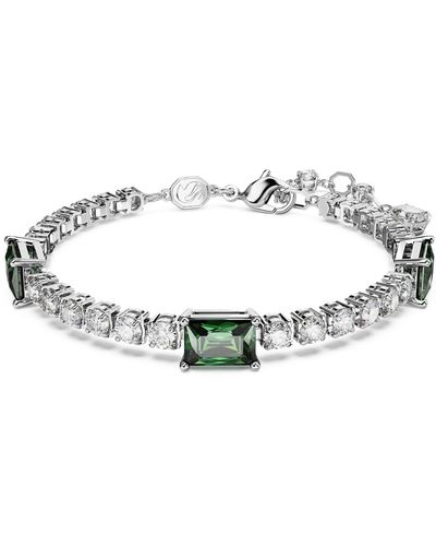 Olivine Multi Swarovski Crystal Bracelet – Purple Blue Shade Tennis Bracelet With Swarovski Crystals