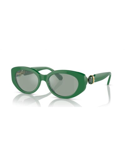 Swarovski Occhiali da sole, forma occhi di gatto, sk6002el, verdi - Verde