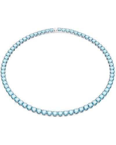 Swarovski Matrix Tennis Necklace - Blue