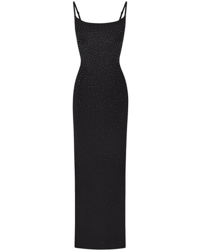 Swarovski X Skims Jelly Sheer Cami Long Dress - Black