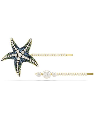 Swarovski Forcina idyllia, set (2), crystal pearl, stella marina, multicolore, placcato rodio - Bianco