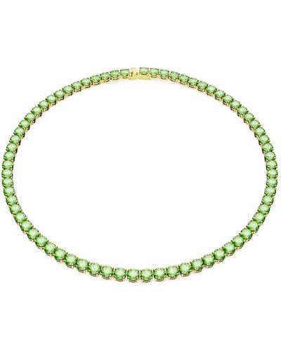 Swarovski Matrix Tennis Necklace - Green