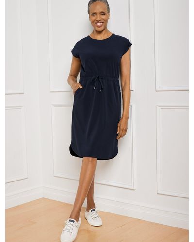 Talbots Lightweight Stretch Keyhole Back Dress - Blue