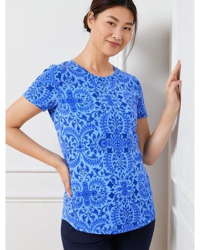Talbots Supersoft Jersey Short Sleeve T-shirt - Blue