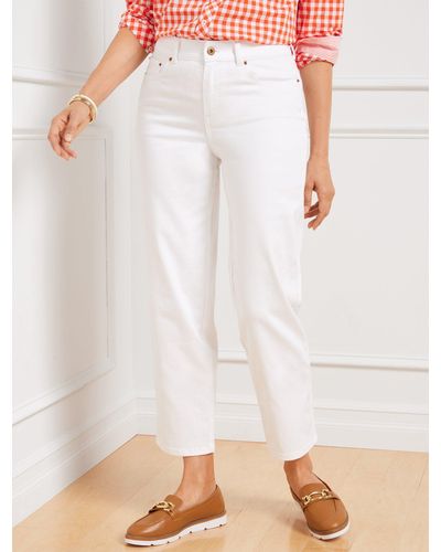 Talbots High Waist Straight Ankle Jeans - White